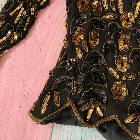 Beautiful vintage sequin long sleeve top - Picture 4 of 10